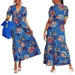 TABITHA BROWN x Target Mixed Floral / Polka Dot‎ Print Maxi Dress. Size 2